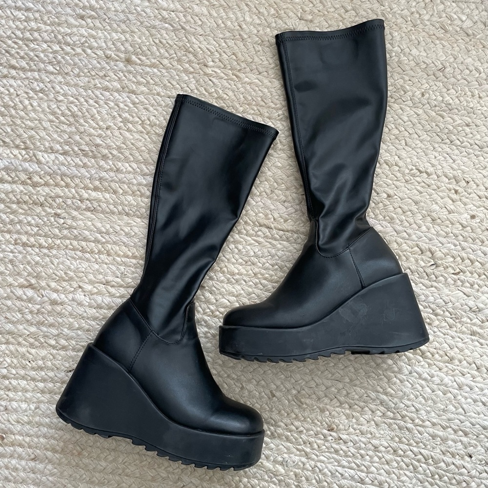 Steve Madden Duke 30 Black Platform Boots